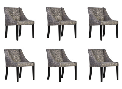 6x Stühle Stuhl Polster Design Lounge Club Sitz Lehn Garnitur Sessel CHANL Neu